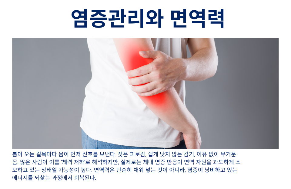 왼손으로 오른쪽 팔꿈치를 잡고 있는 그림